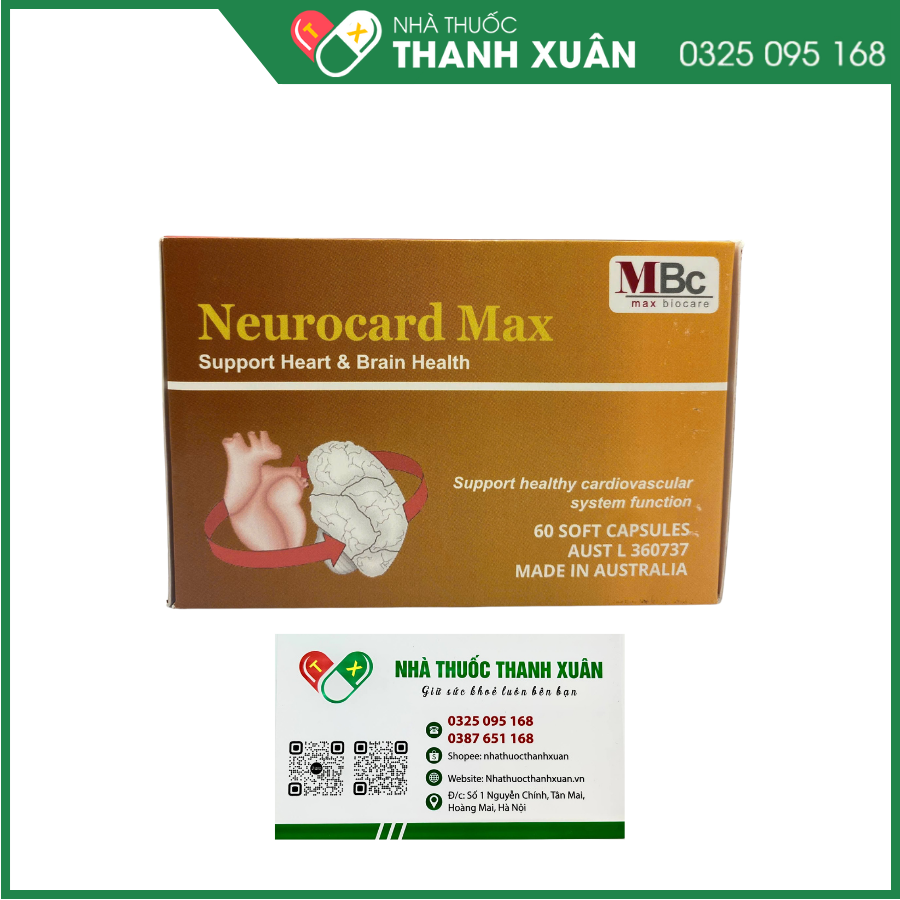 Neurocard Max hỗ trợ cải thiện trí não, tăng sức khỏe tim mạch